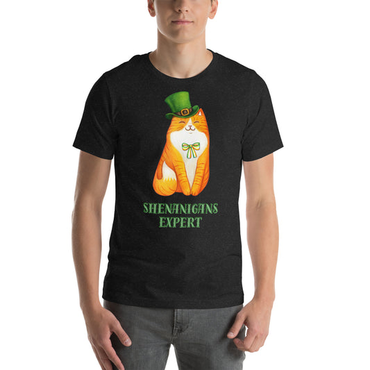 Happy St Patrick's Day Shenanigans Cat Unisex T-Shirt