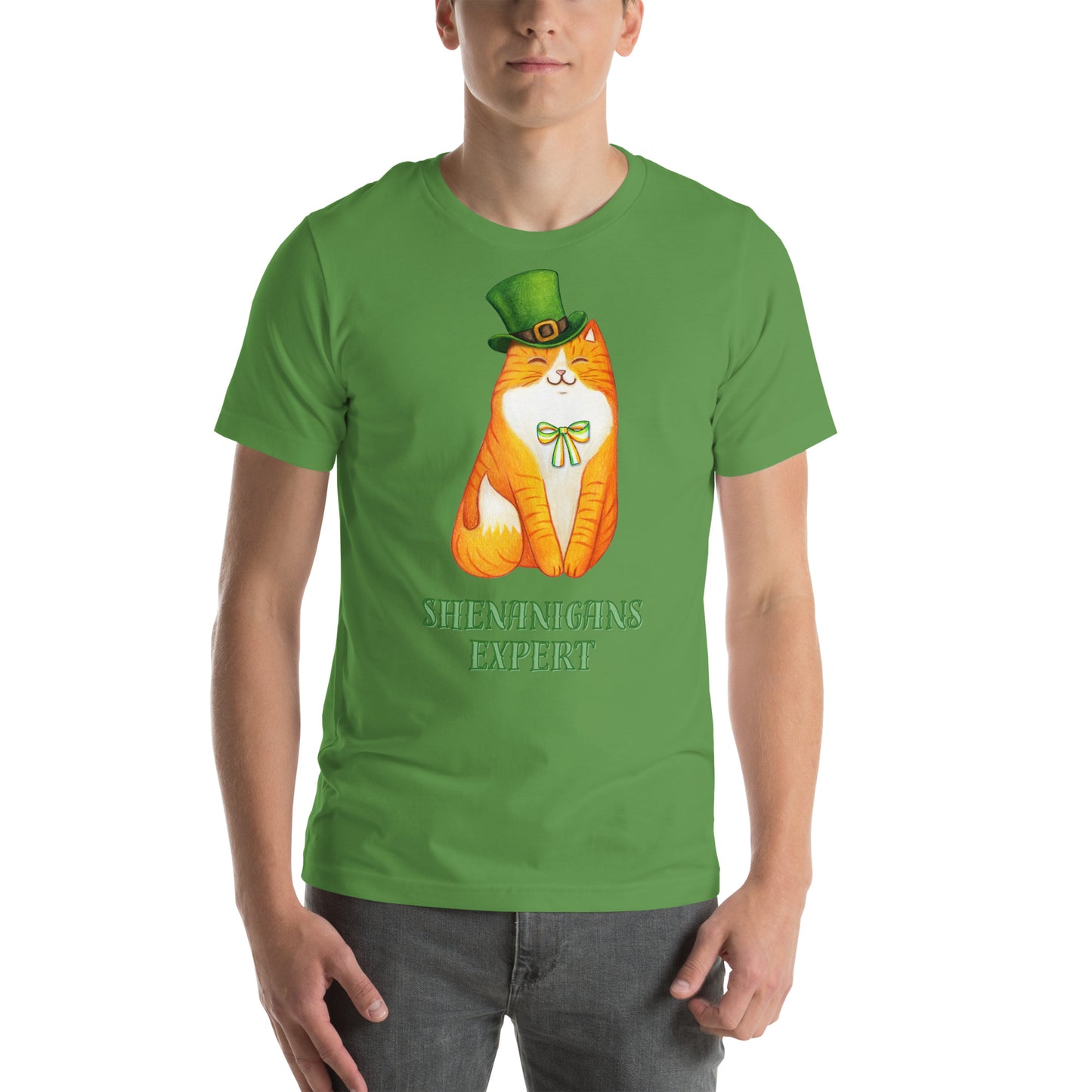 Happy St Patrick's Day Shenanigans Cat Unisex T-Shirt