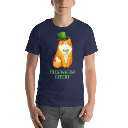 Happy St Patrick's Day Shenanigans Cat Unisex T-Shirt